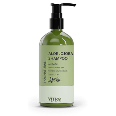 Vitro Aloe Jojoba Shampoo 250 ml | Pack | For Smooth & Shiny Hair | Anti-Hairfall | For All Hair Types | Paraben Free